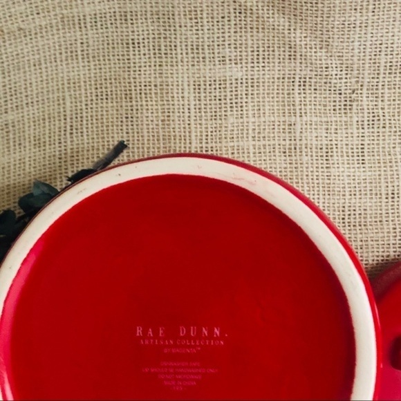 Rae Dunn Red SANTA’S COOKIES Large Ceramic Canister With Lid (2019) - Picture 4 of 7